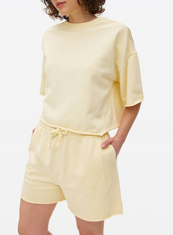 Yellow Washed Co-ord Sweat Shorts  XXL